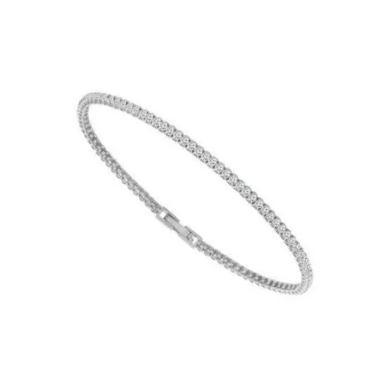 14k White Gold 0.75 Ct. Tw. Diamond Half Eternity Bangle Bracelet