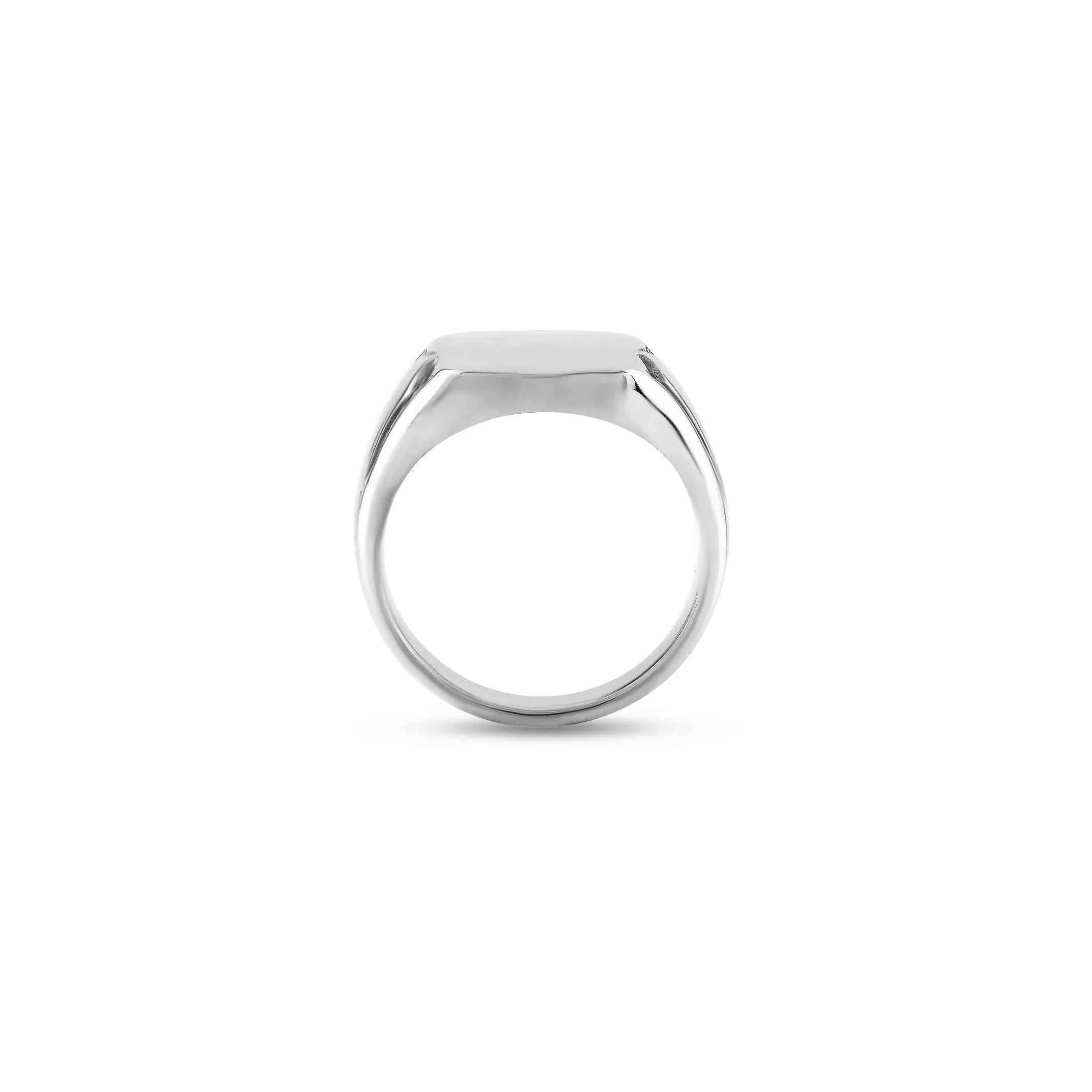 18ct White Gold 14 x 12mm Shield Signet Ring