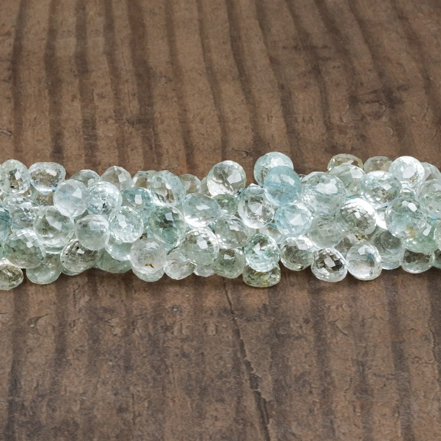 6-8mm Natural Topaz Candy Kisses 7.5 inch 55 beads