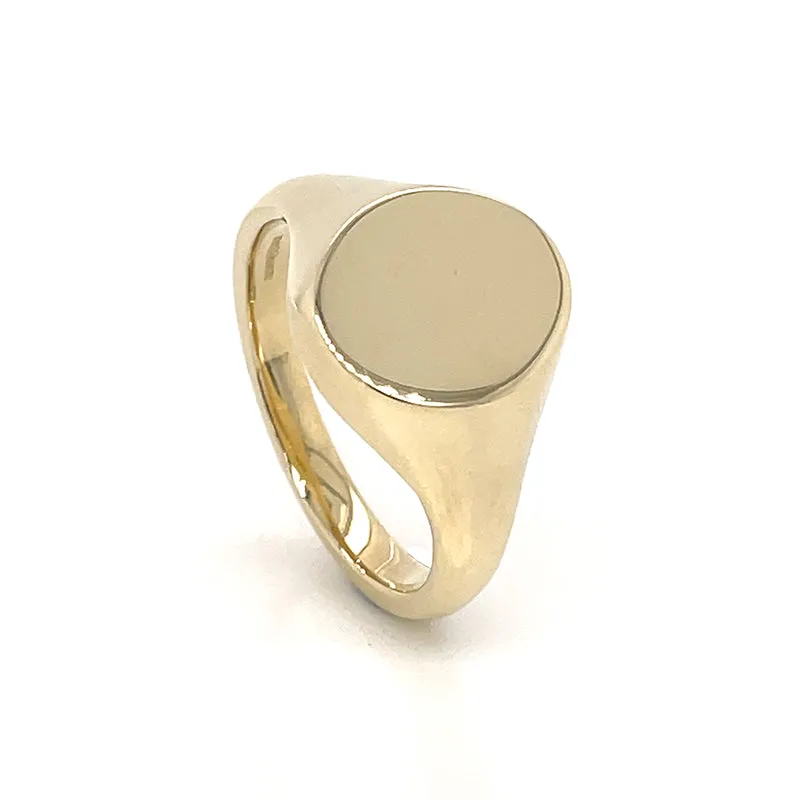 9ct Yellow Gold Oval Signet Ring, Medium