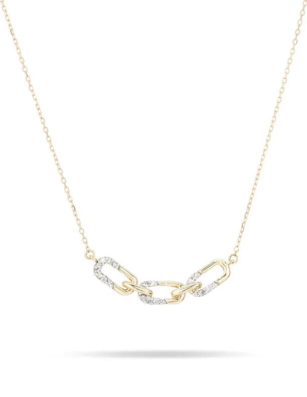 Adina Reyter - Pave Interlocking Link Curve Necklace