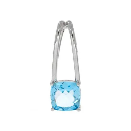 Breuning Cushion Blue Topaz Sterling Silver Pendant