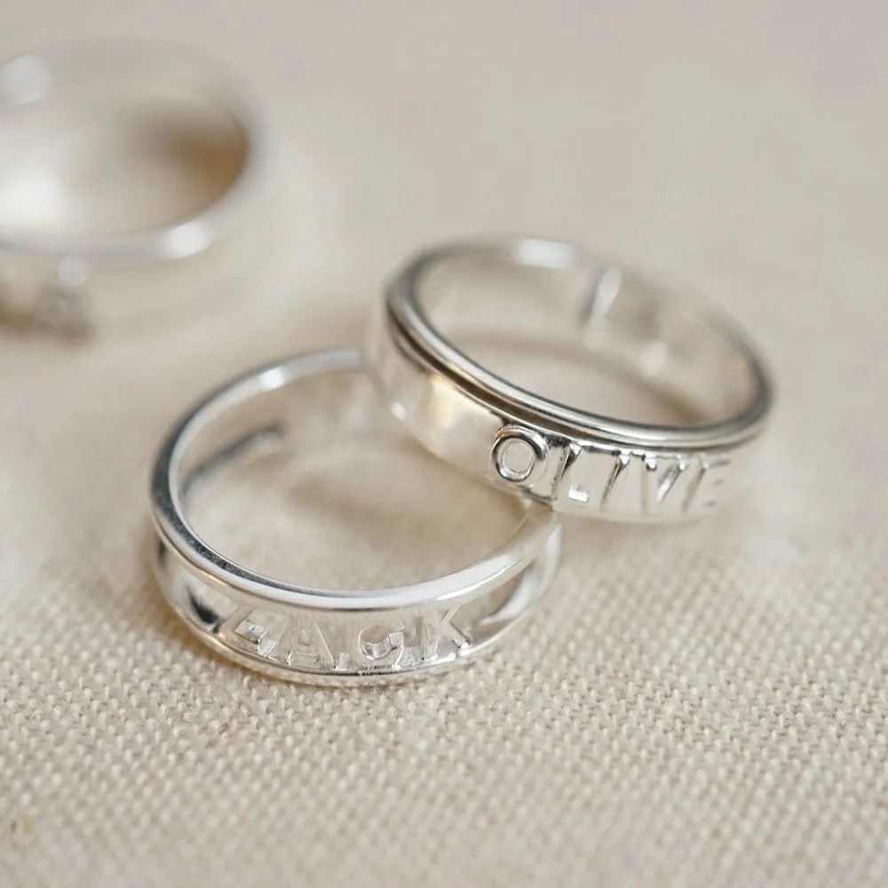 Personalised Spinning Ring Sterling Silver