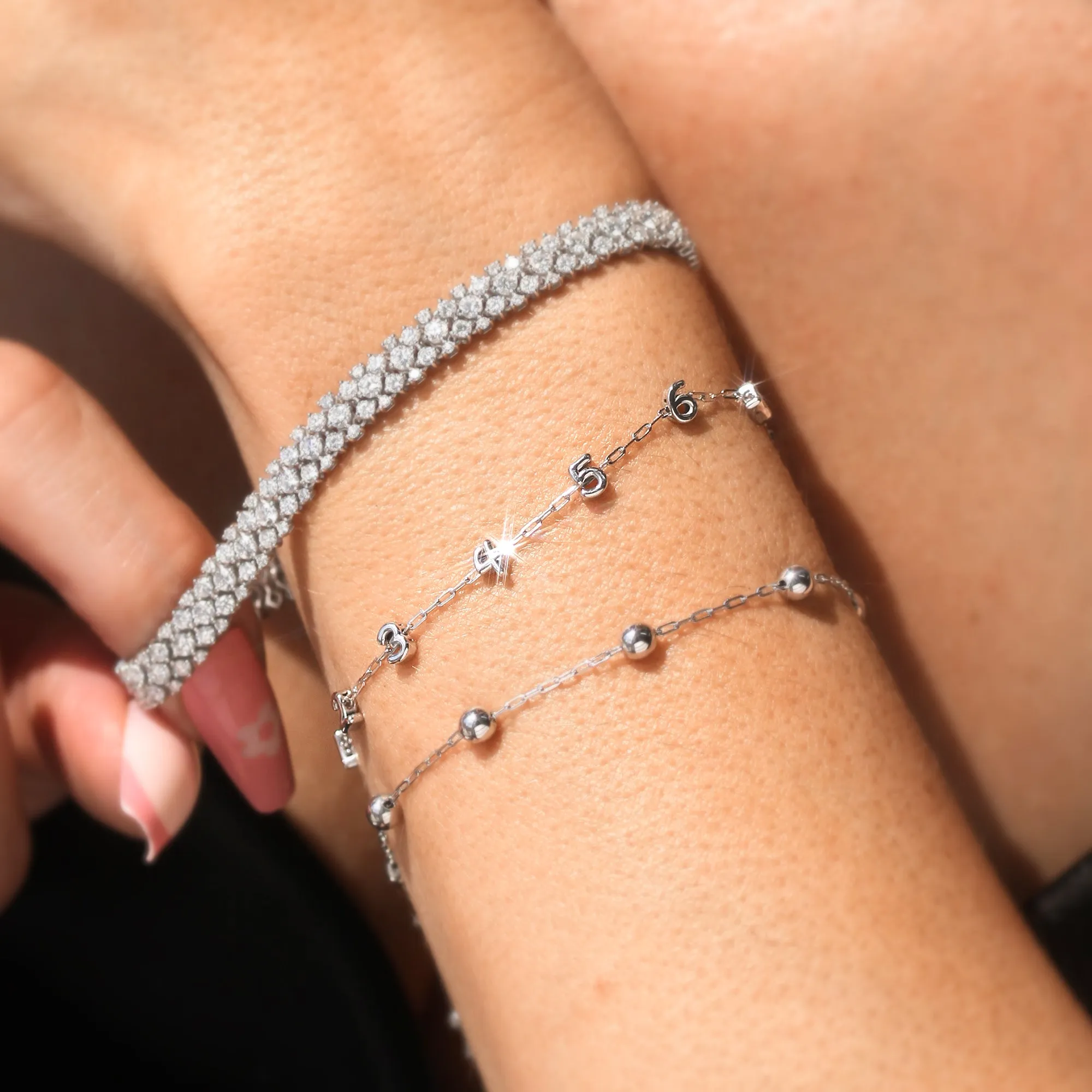 Puffed Shine Number Bracelet | Anklet – Personalized Charm in 14K Gold