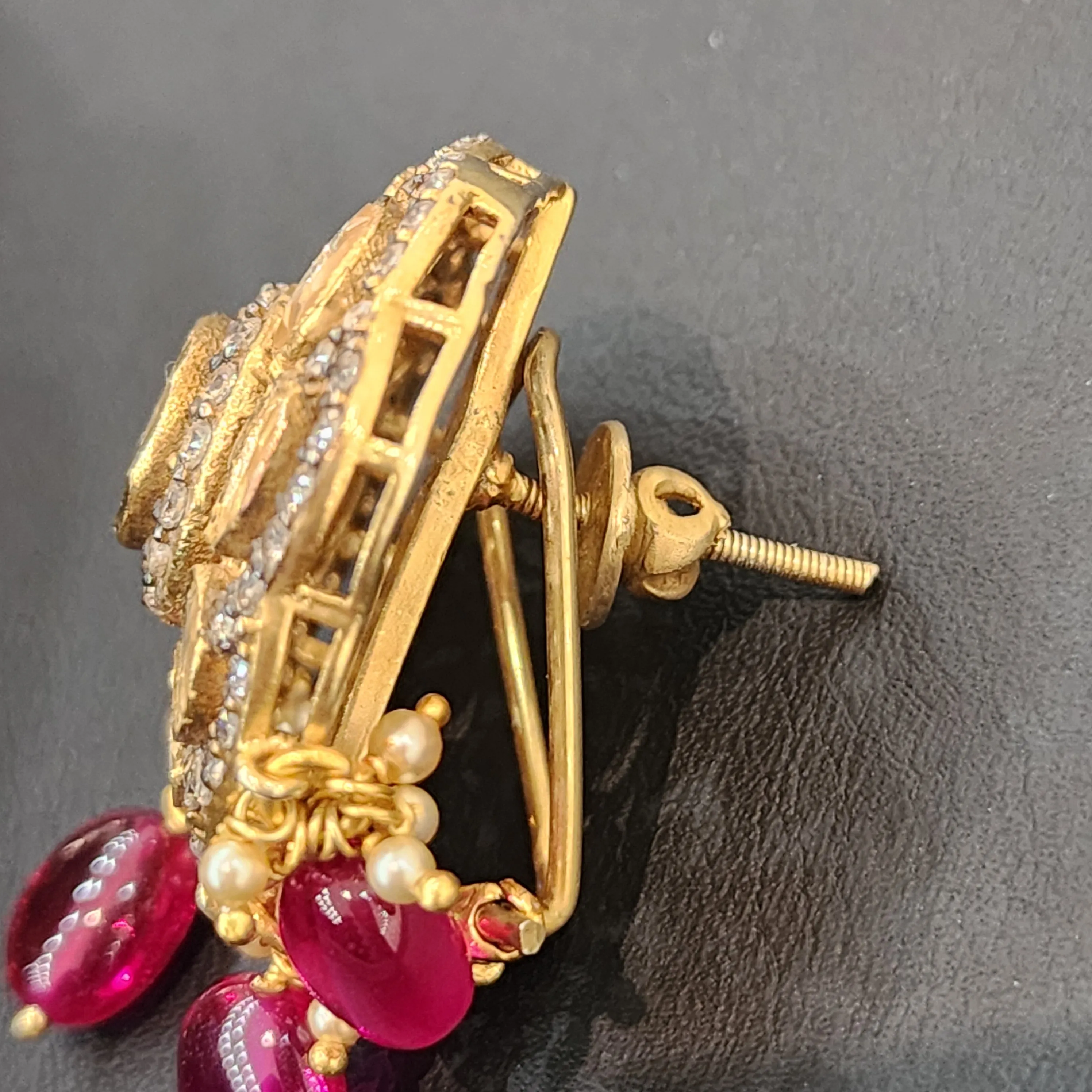Ruby Drops Stud Earrings