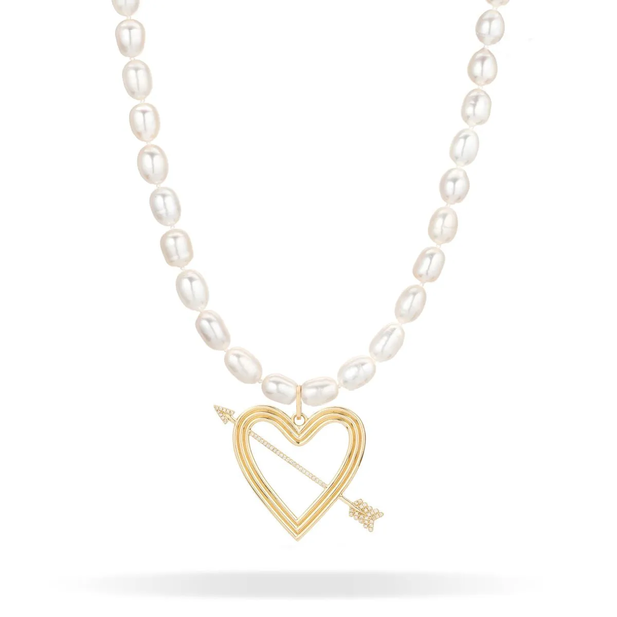 XL Pavé Heart   Arrow Hinged Charm